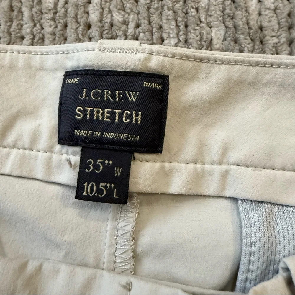 J.Crew Stretch Classic Shorts Men’s 35W Khaki Nylon Blend 10”‎ Inseam